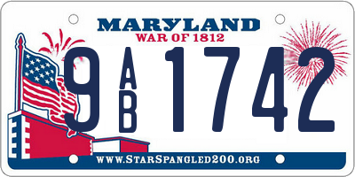 MD license plate 9AB1742