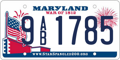 MD license plate 9AB1785