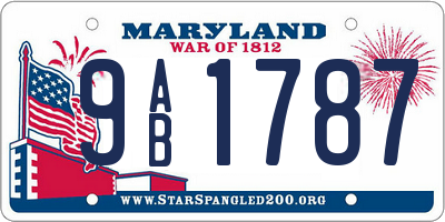 MD license plate 9AB1787