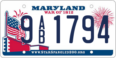 MD license plate 9AB1794