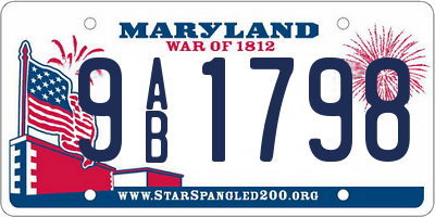 MD license plate 9AB1798
