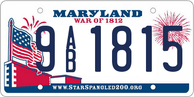 MD license plate 9AB1815