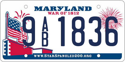 MD license plate 9AB1836