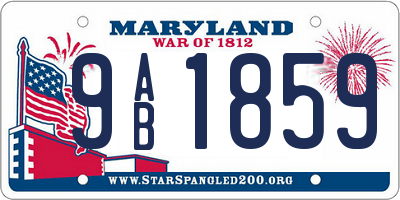 MD license plate 9AB1859