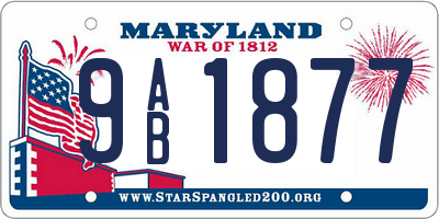 MD license plate 9AB1877