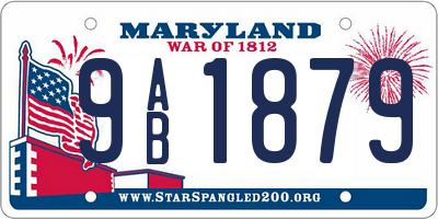 MD license plate 9AB1879