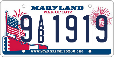 MD license plate 9AB1919