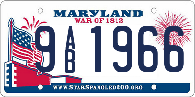 MD license plate 9AB1966