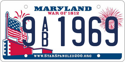 MD license plate 9AB1969
