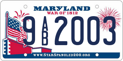 MD license plate 9AB2003