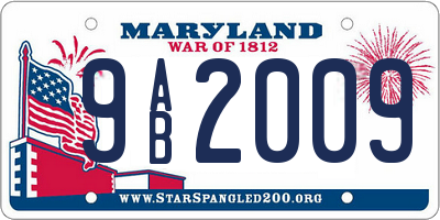 MD license plate 9AB2009