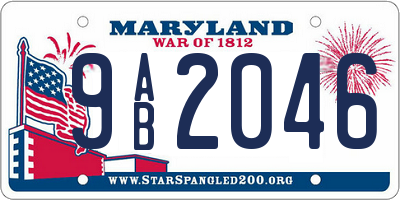 MD license plate 9AB2046