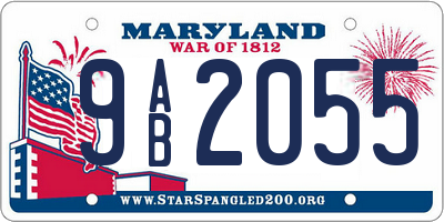 MD license plate 9AB2055