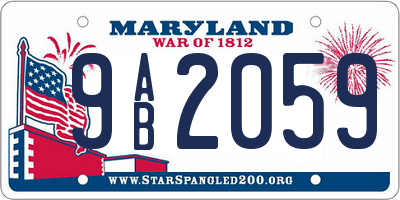 MD license plate 9AB2059