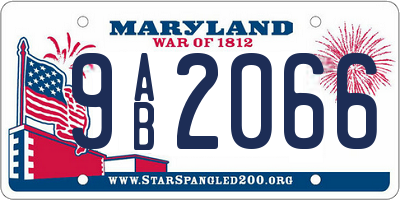 MD license plate 9AB2066