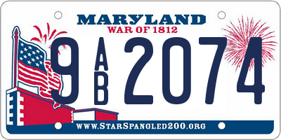 MD license plate 9AB2074