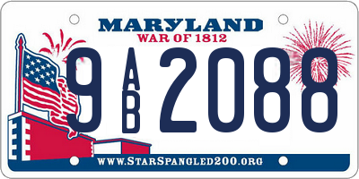 MD license plate 9AB2088