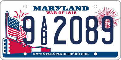 MD license plate 9AB2089