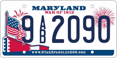 MD license plate 9AB2090