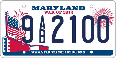 MD license plate 9AB2100