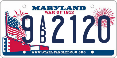 MD license plate 9AB2120