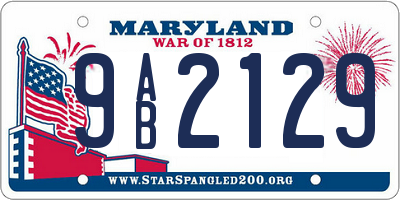 MD license plate 9AB2129