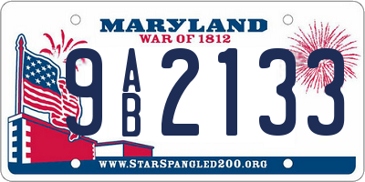 MD license plate 9AB2133