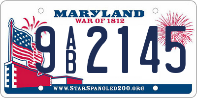 MD license plate 9AB2145