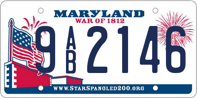 MD license plate 9AB2146