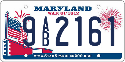 MD license plate 9AB2161