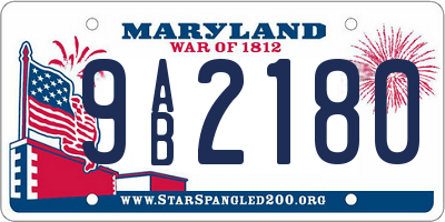 MD license plate 9AB2180