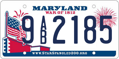 MD license plate 9AB2185