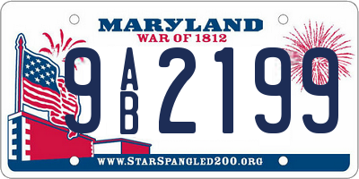 MD license plate 9AB2199