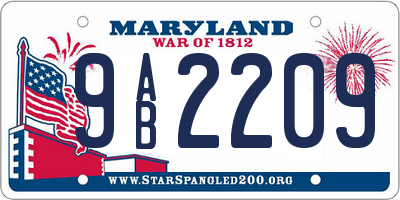 MD license plate 9AB2209