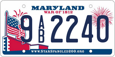 MD license plate 9AB2240