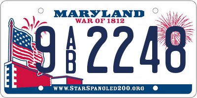 MD license plate 9AB2248