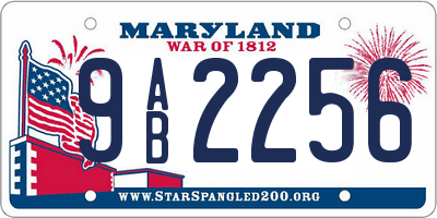 MD license plate 9AB2256