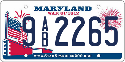 MD license plate 9AB2265