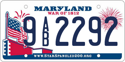 MD license plate 9AB2292