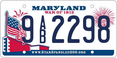 MD license plate 9AB2298