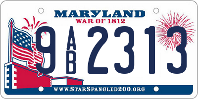 MD license plate 9AB2313