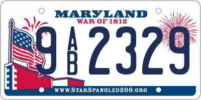 MD license plate 9AB2329