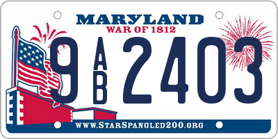 MD license plate 9AB2403