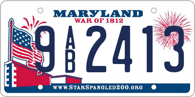 MD license plate 9AB2413
