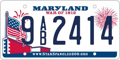 MD license plate 9AB2414
