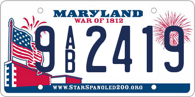 MD license plate 9AB2419