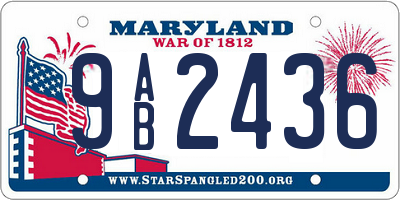 MD license plate 9AB2436