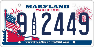 MD license plate 9AB2449