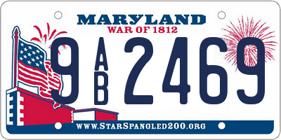 MD license plate 9AB2469