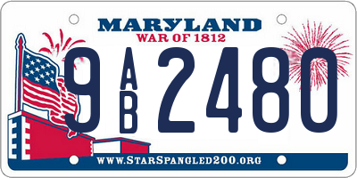 MD license plate 9AB2480